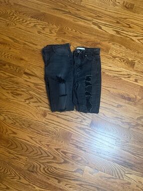 2 Pair-Black Distressed Skinny Jeans